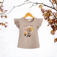 Baju Atasan Anak Perempuan Kekinian Motif Labubu Kuromi