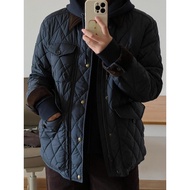 CJ82 Ral **** Pony Old Money Style Tooling Rhombus British Retro Corduroy Lapel Padded Jacket Couple
