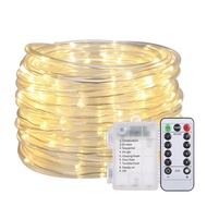 MABOTO 12M/39.4Ft 7.2W 120 LED Rope Light Warm White Battery Powered Operated with Remote Control Co
