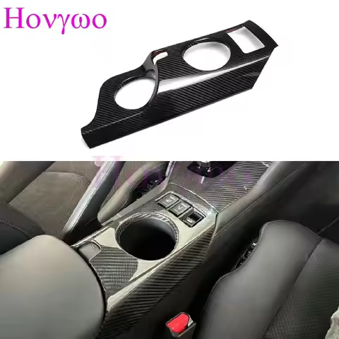 Real Carbon Fiber Center Console Water Cup Holder Frame Cover Interior for Fairlady Z RZ34 400Z 2023