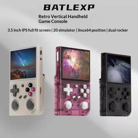 Batlexp G350 Retro Handheld Game Console 3.5 Inch Ips Screen Rk3326 Quad-Core Dual Rocker 20 Simulat
