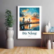 Wall Paintings, Da Nang Poster, Da Nang Travel Print, Vietnam Poster, Vietnam Print, Free Hanging Na