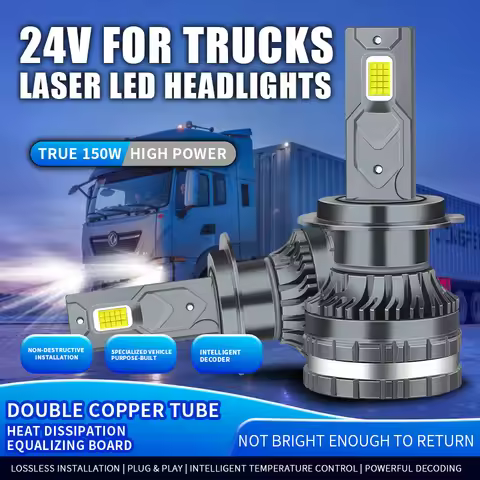 2 PCS 24V LED Truck Headlight 150W Power H7 H1 H4 H3 Led 24v Headlight Truck 30smd CANBUS Led Truck 