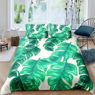 LZD  ZEIMON Tropical Leaves Pattern Duvet Cover Set Bedding Set King Queen Full Twin Size Bed Set Lu