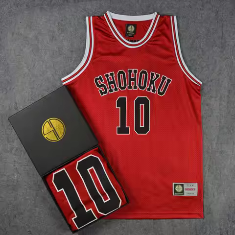 Anime Cosplay Costume Shohoku 10 Sakuragi Green Basketball Jersey Tops Shirt Sport Wear School Baske