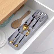 Cutlery Drawer Storage Box Narrow Tray for Kitchen Drawer Cutlery Rack for Spoons Forks and Knives C