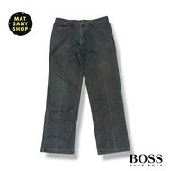 Celana Panjang Denim Hj Hugo Boss Jeans Vintage Hitam Abu