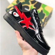 BAPE STA OrthoLite black red low top casual board shoes