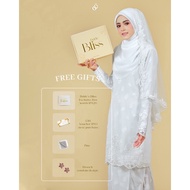 SET NIKAH  pengantin tunang off white pure white tudung bawal shawl veil crown promo jimat Hantaran dulang