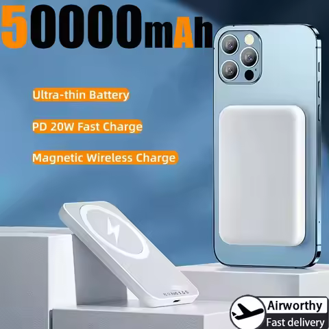 50000mAh Wireless Magnetic Power Bank 20W Super Fast Charging Portable External Battery Power Bank F
