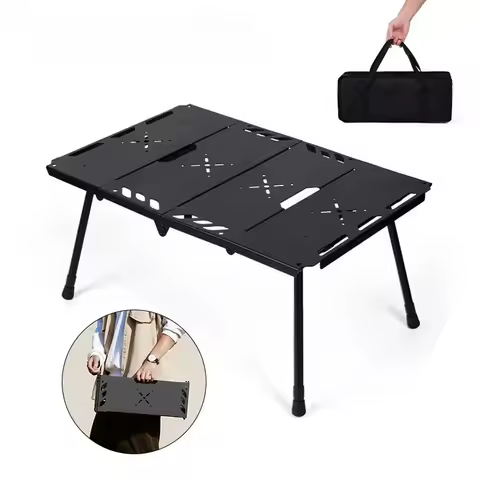 Outdoor four-fold tactical table, camping table,portable height-adjustable table,picnic table,suitab