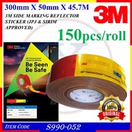 S990-052 (150pcs/roll) 300mm X 50mm x 45.7M 3M SIDE MARKING REFLECTOR STICKER (JPJ & SIRIM APPROVED)