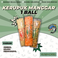 (1 BALL) kerupuk MANGGAR atau kerupuk akar camilan viral original pedas keropok