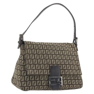 FENDI Zucchino 帆布 Mamma Baguette 單肩包 棕色 正品 197310V