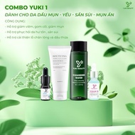 COMBO 1: For Acne and Weak Skin (Including: 1 Makeup Remover - 1 Facial Cleanser - 1 Amanda Acne Ser