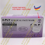 STATEX 4 PLY(40 PCS) / 3 PLY(50PCS) Made In Malaysia Surgical Medical Face Mask Disposable Filter Co