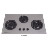TECNO T 333TGSV 3-Burner Tempered Glass Cooker Hob (Alu-Metallic)