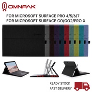 Omnpak Tablet Case For Microsoft Surface Go1/Surface Go2/Surface Go3/Surface Pro4/5/6/7/7+ /Serface Pro X Protective Stand Cover Fold Holder Waterproof PU Case, Compatible with Type Cover keyboard