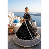 Black lehenga and Silver border lehenga choli
