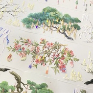【现货spots】檐下 手帐胶带分装pet大象君松桃树枝绸丝带古风素材流贴纸痛包 【In-stock items】Under the Eaves Journal Tape, PET packaging