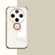 For Vivo iqoo Z10 Lite Z10R Case Smooth Plated Magnetic Suction Ring Bracket For iqoo Z10 Lite Z10R 