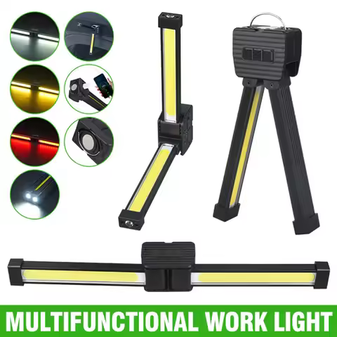 Gym Lamp for Posing Magnetic LED Flashlight with Hanging Hook Inspection Lamp 7th Gear Dimming Recha