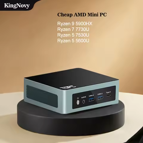 AMD Ryzen 9 5900HX Mini PC Gaming Desktop Computer with Windows 11 Pro 2xDDR4 NVMe 2xLAN WiFi6E AMD