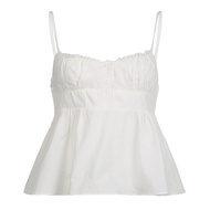 Ruo Bei Xuan ลูกไม้ตัดเย็บผู้หญิงเสื้อไม่มีสายหรูหรามีชายระบาย