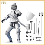 deveodo Knight Action Figure Assembly Knight Toy Medieval Warrior Robot Action Figure with Movable J