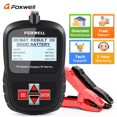 2025 FOXWELL BT100 PRO 12V Car Battery Tester 100-1100 CCA Batter Check Battery Health Car Diagnosti