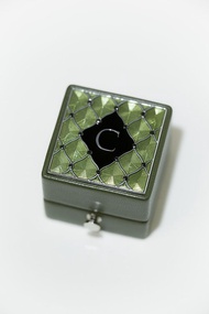 皮革戒指盒 - CLASSIC SWAROVSKI - 手工訂製 復古風格 鑽石求婚戒盒