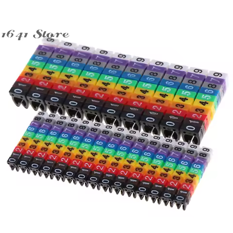 100Pcs/150Pcs Cable Markers Colourful C-Type Marker Number Tag Label For Wire 1.5/2.5/4/ 6mm²