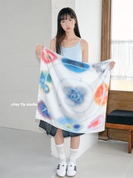 Candy Universe Square Scarf Silk Scarf Female Hot Girl Music Festival Matching Headscarf Spring Summ