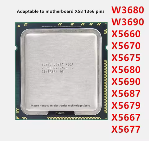 W3680 W3690 X5660 X5670 X5675 X5680 X5690 X5687 X5679 X5667 X5677 Official CPU