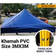 *Original* WeiKim SET Khemah lipat 3Mx3M PVC Silver base 10x10 Heavy Duty Canopy Tent Outdoor Garden