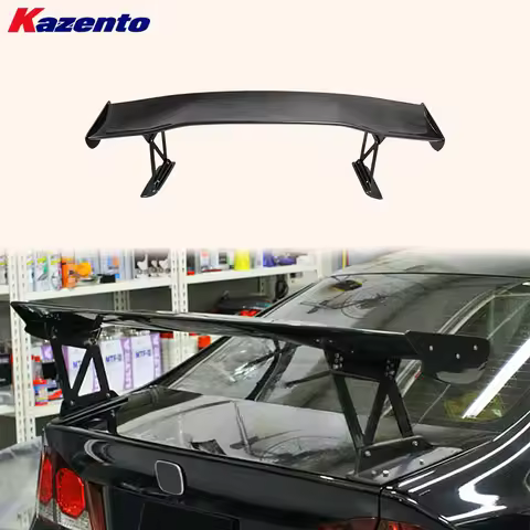 Js Racing Rear GT Spoiler For Honda Civic FD2 （1500mm long) Partial Carbon Fiber(base with FRP)