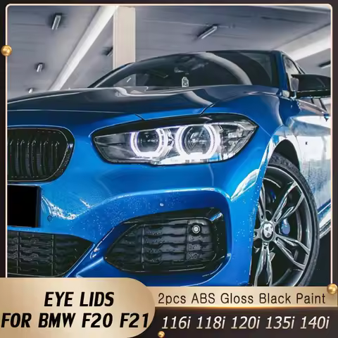 2Pcs ABS Gloss Evil Headlight Eyebrows Eyelid For BMW 1er F20 F21 Facelift 116i 118i 120i 125i M135i