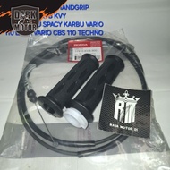 GAS CABLE + HANDGRIP KVB / KVY CARBON SPACY CARBONBEAT VARIO 110 OLD VARIO CBS 110 TECHNO