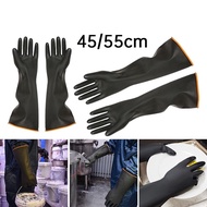 Heavy Duty Rubber Gloves Chemical Muriatic Acid Resistant Natural Anti-skid Latex Gloves Protective