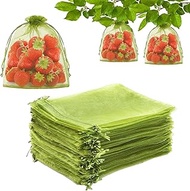 DECYOOL 120 PCS Fruit Protection Bags 4 X 6 inch, Green Fruit Bags for Fruit Trees Fruit Netting Cov