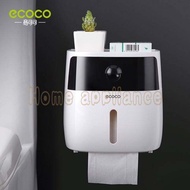 ECOCO กล่องใส่ทิชชู กันน้ำ ติดผนังไม่ต้องเจาะ