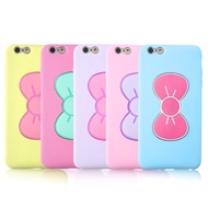Cute 3D Standing Bowknot Design Rubber Case Cover For iPhone 6plus