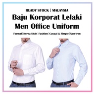 Baju Lelaki Business Men Corporate Shirts Uniform F1 Casual Office Wear Baju Korporat Shirt Lelaki B