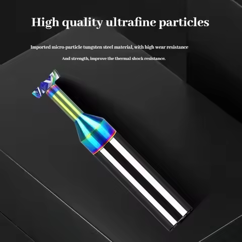 HRC58 T Slot End Mill Shank Milling Cutter Tungsten Carbide CNC Router Bit TiCN Coated Mini Milling 