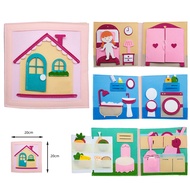 codToddlers Montessori Toy Busy Book 3D Baby Story Cloth Activities Felt Quite Book Board Preschool 