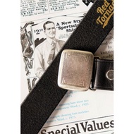 復古紳士皮帶 合頁扣 義大利牛皮 黑色  無孔位 自由調節長度