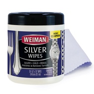 Weiman Jewelry Polish Cleaner and Tarnish Remover Wipes - 20 Count with Polishing Cloth - Use on Sil