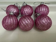Christmas Ornament Pink Bauble 聖誕樹裝飾閃粉粉紅色波波