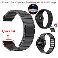 22mm 26mm High Quality Stainless Steel Magnetic Strap Metal Easy Replace Quick Fit Band For Garmin Fenix 7 7X Pro 6 6X 5 5X Plus 3 HR 2 Quaitx 7 Pro 7X 3 5