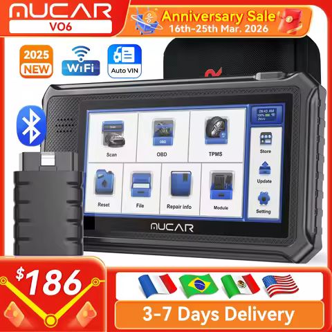 Global Version MUCAR VO6 OBD2 Scanner 32GB All Systems Diagnostic 28 Reset Auto VIN EPB/BMS/SAS/ABS 